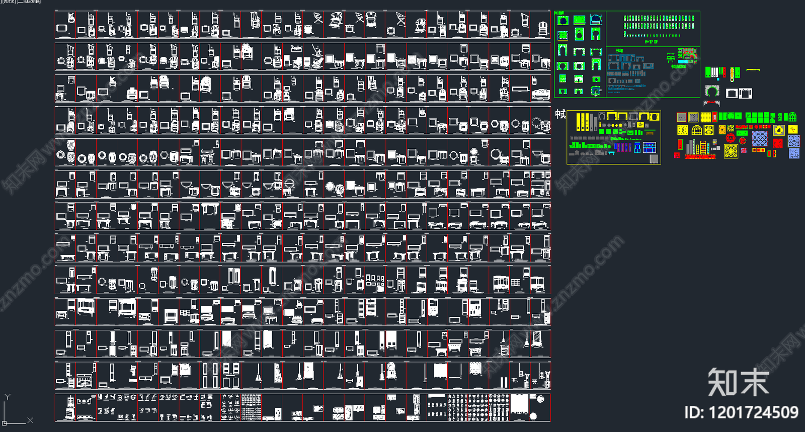 新中式家具图库施工图下载【ID:1201724509】