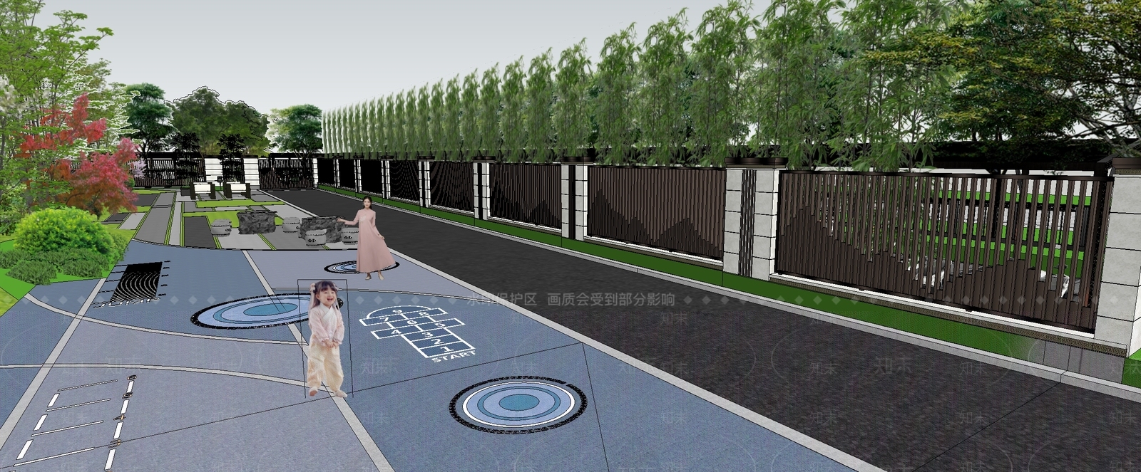 现代小区景观SU模型下载【ID:1201725807】
