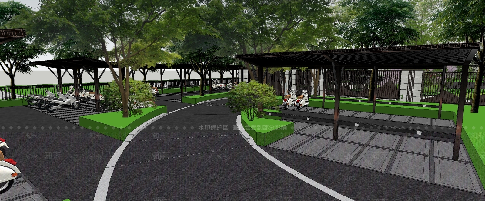 现代小区景观SU模型下载【ID:1201725807】
