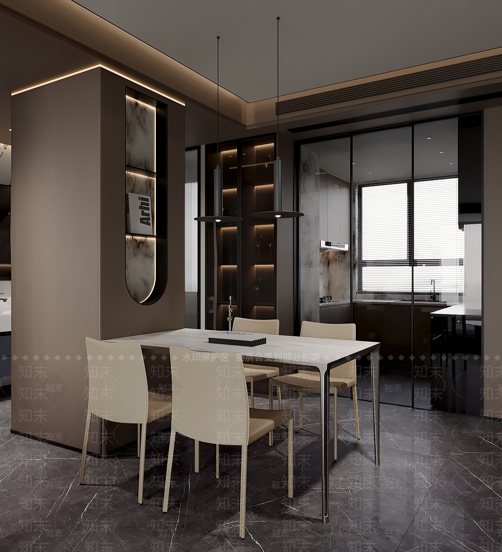 现代家居餐厅3D模型下载【ID:1201727346】_知末3d模型网