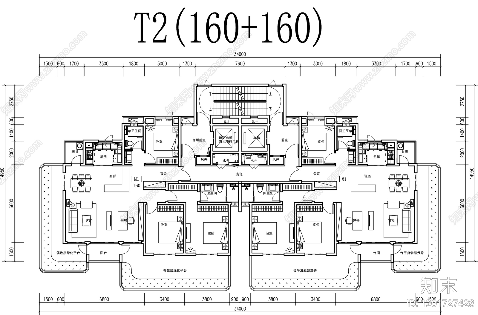 现代住宅楼建筑施工图下载【ID:1201727428】