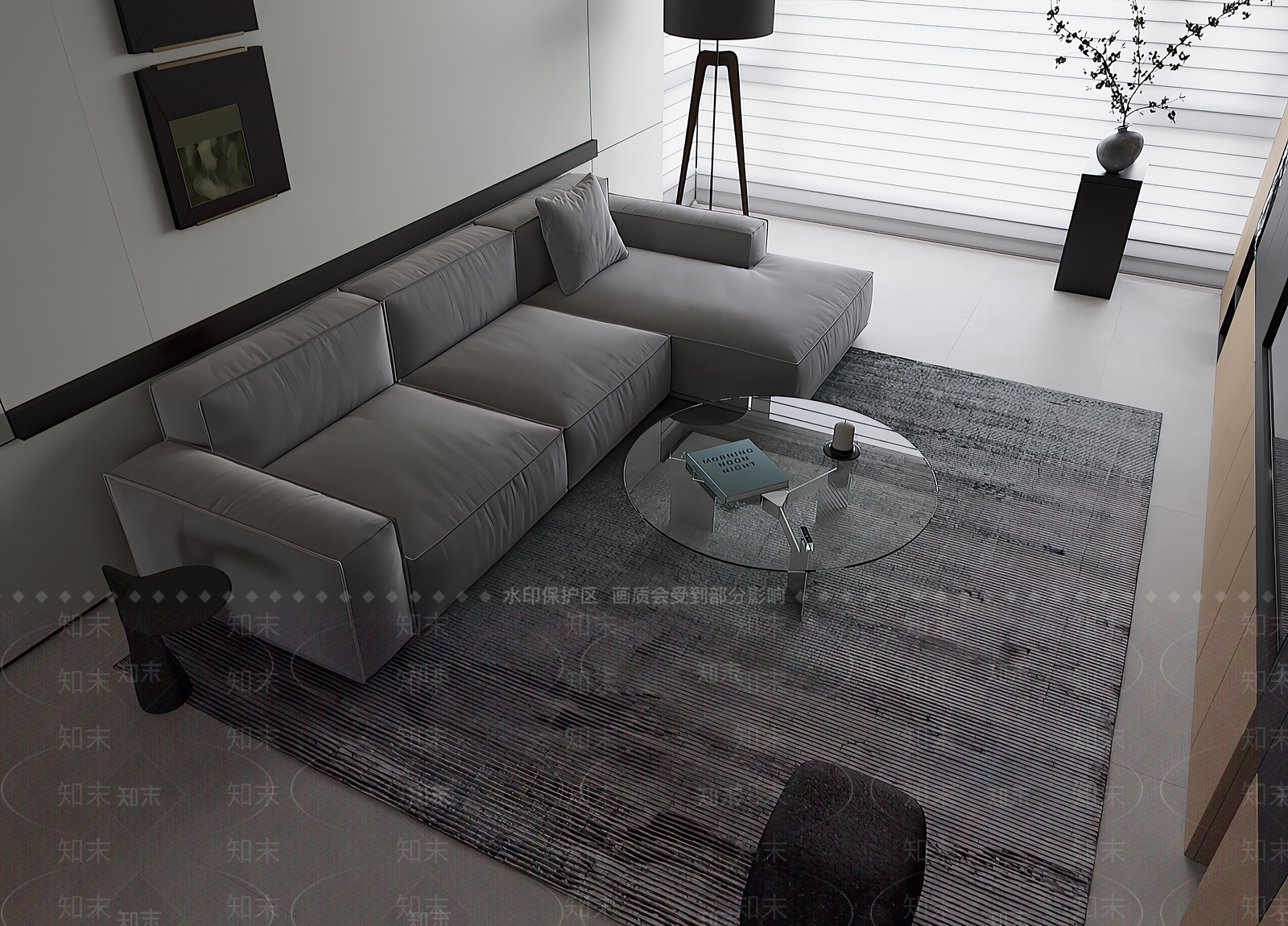 现代极简多人沙发3D模型下载【ID:1201731169】