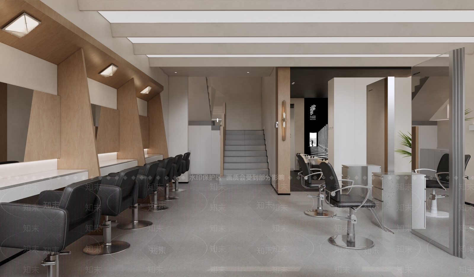 现代工业理发店SU模型下载【ID:1201732617】