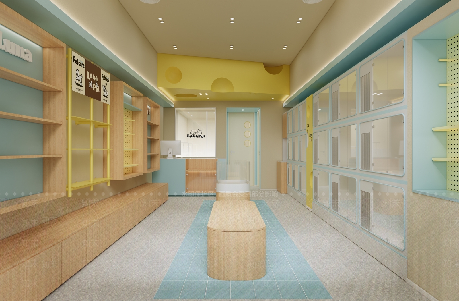 现代奶油宠物店SU模型下载【ID:1201733500】