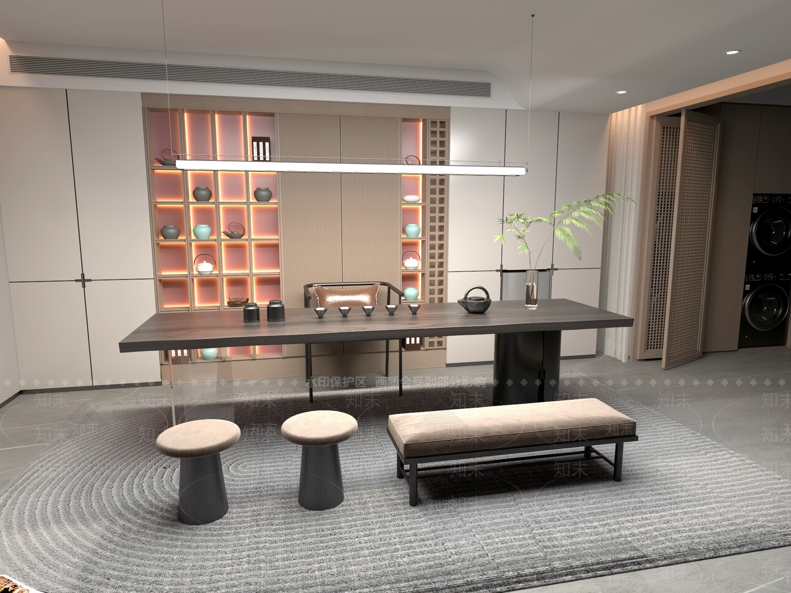 新中式中式茶桌椅3D模型下载【ID:1201734206】