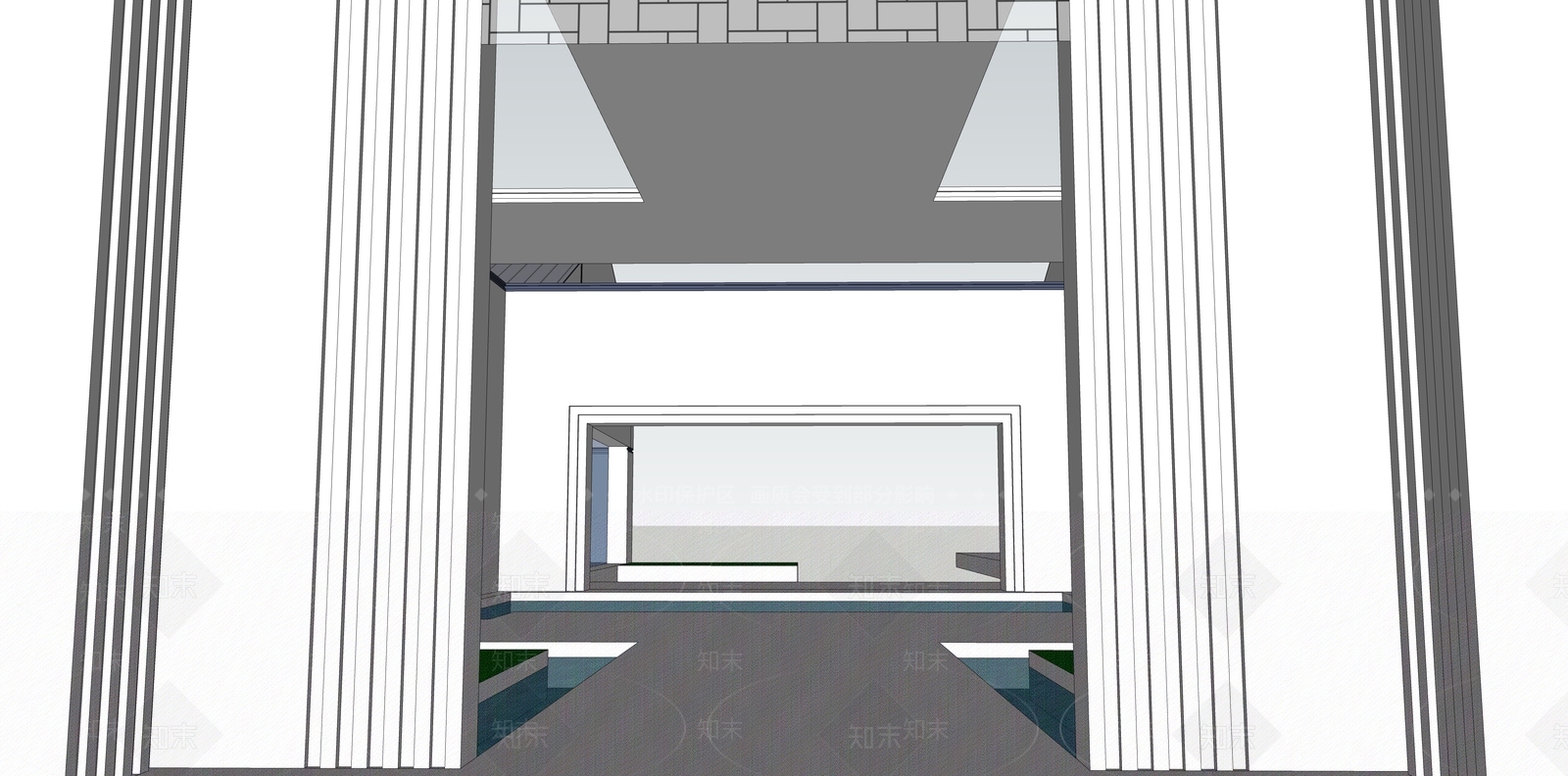 现代展览馆建筑SU模型下载【ID:1201734382】
