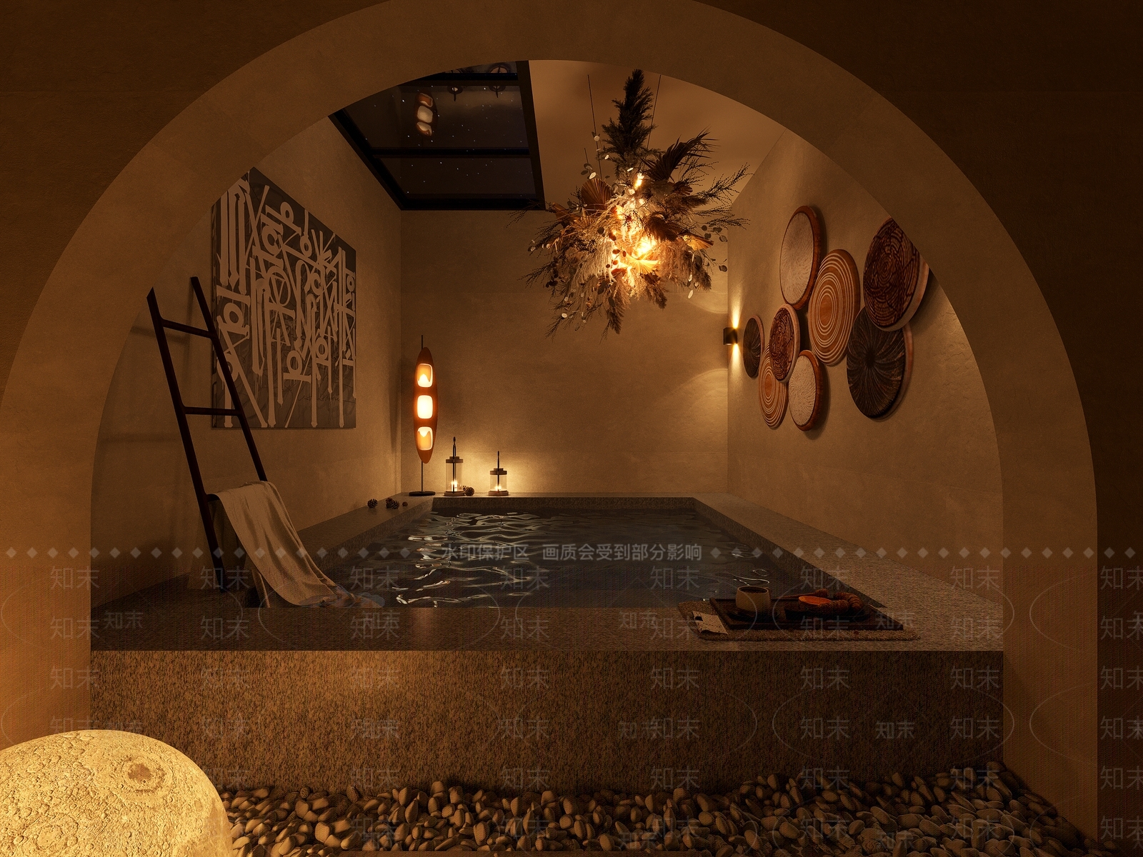 现代侘寂民宿3D模型下载【ID:1201734827】