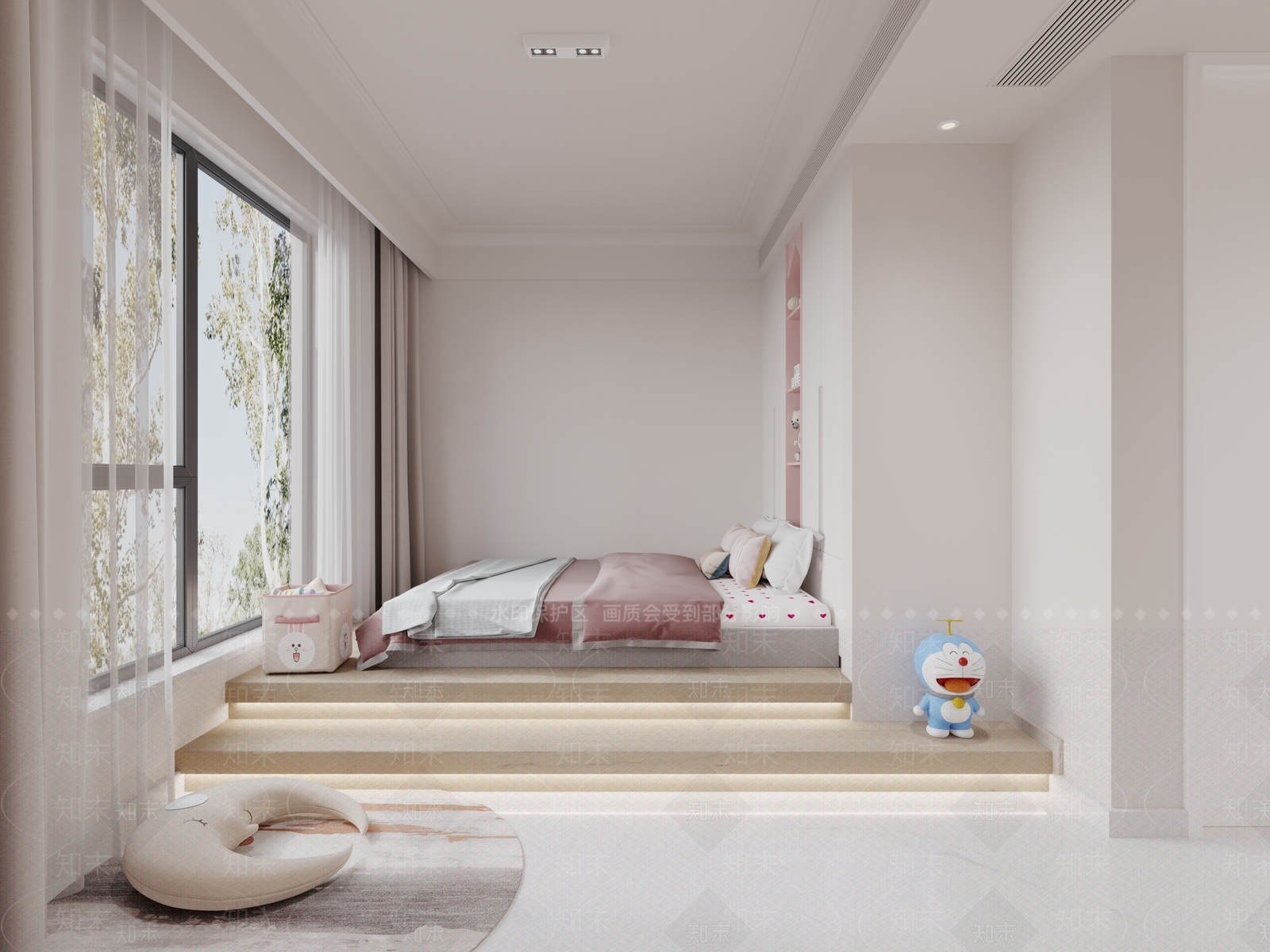 现代简约女孩房3D模型下载【ID:1201734851】