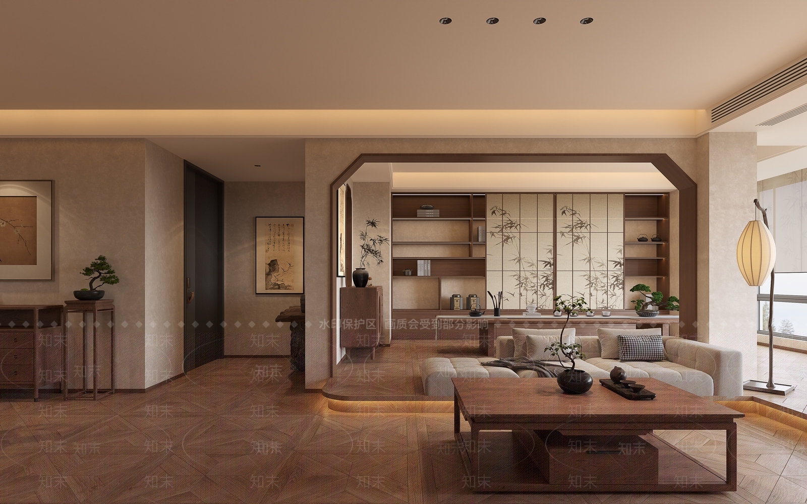 新中式宋式客厅3D模型下载【ID:1201736385】