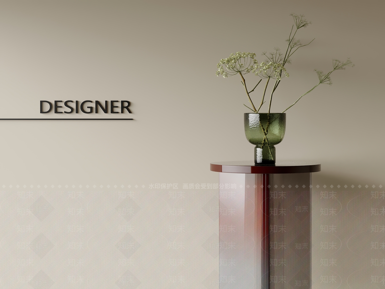 现代轻奢绿植摆件3D模型下载【ID:1201736391】