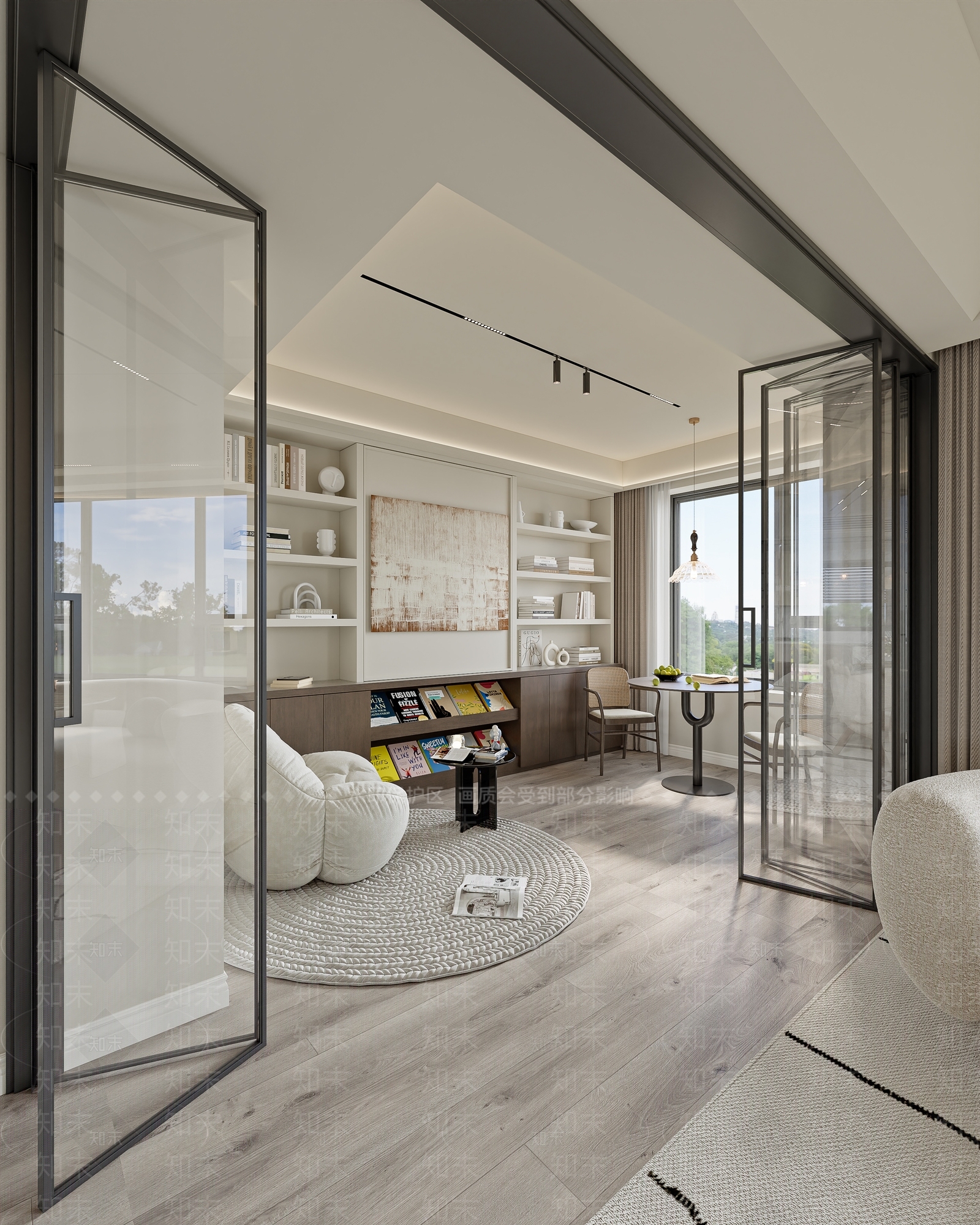 侘寂北欧开放式书房3D模型下载【ID:1201737425】