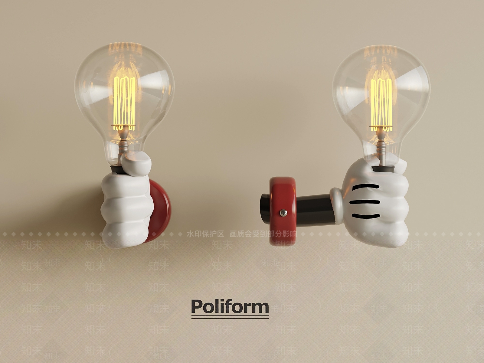 现代壁灯3D模型下载【ID:1201737716】