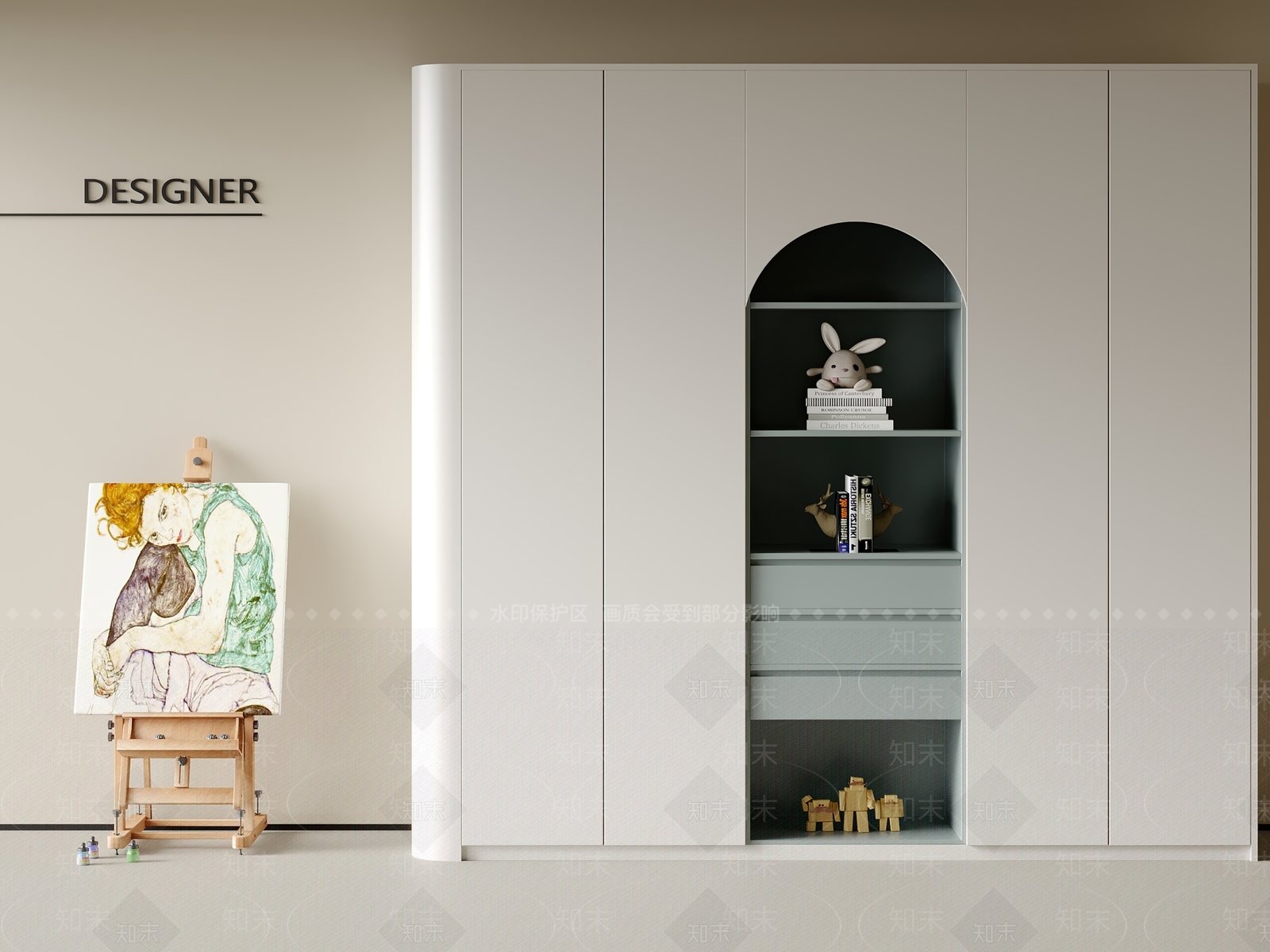 现代衣柜3D模型下载【ID:1201737960】