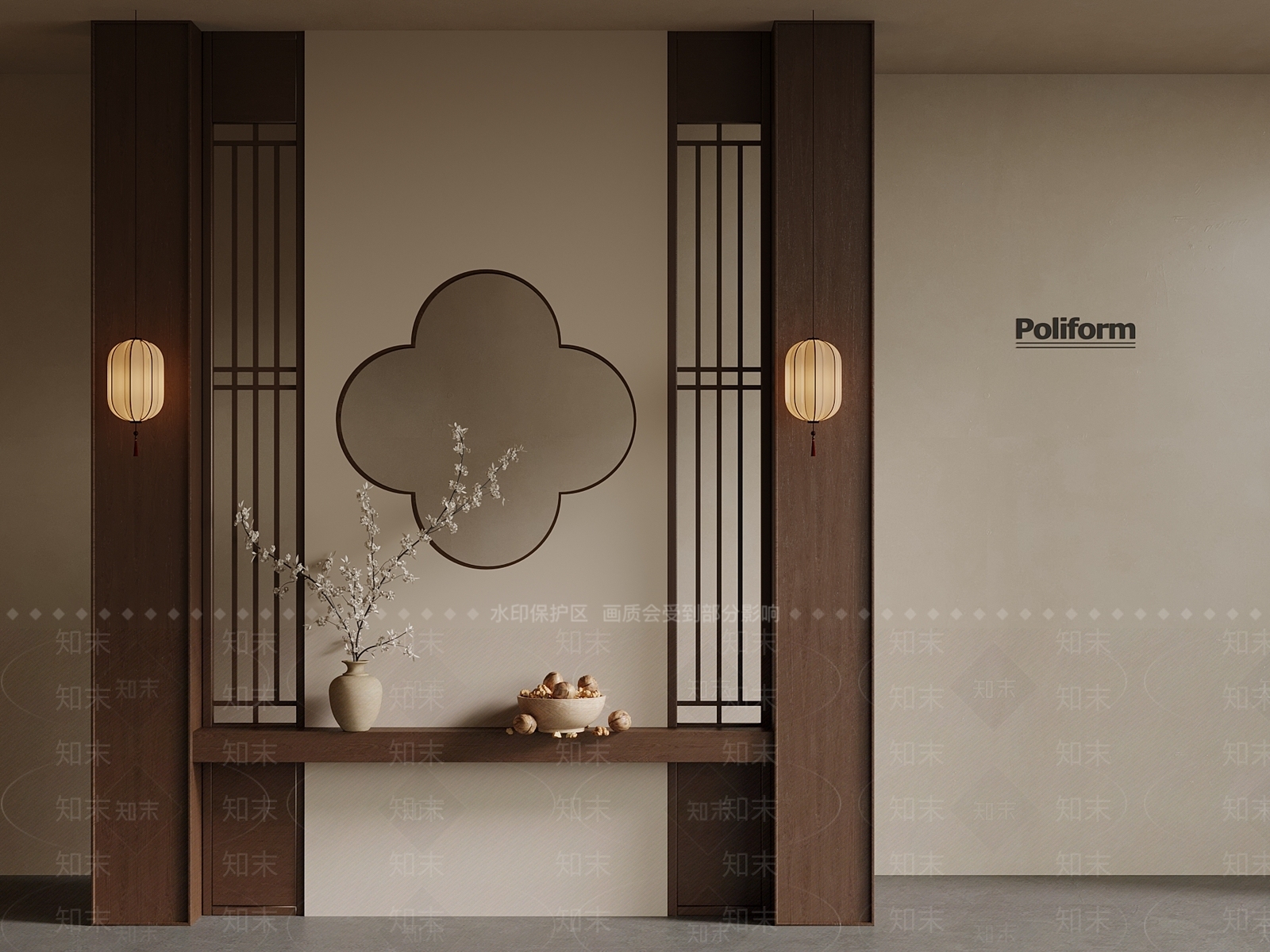 新中式隔断SU模型下载【ID:1201741625】