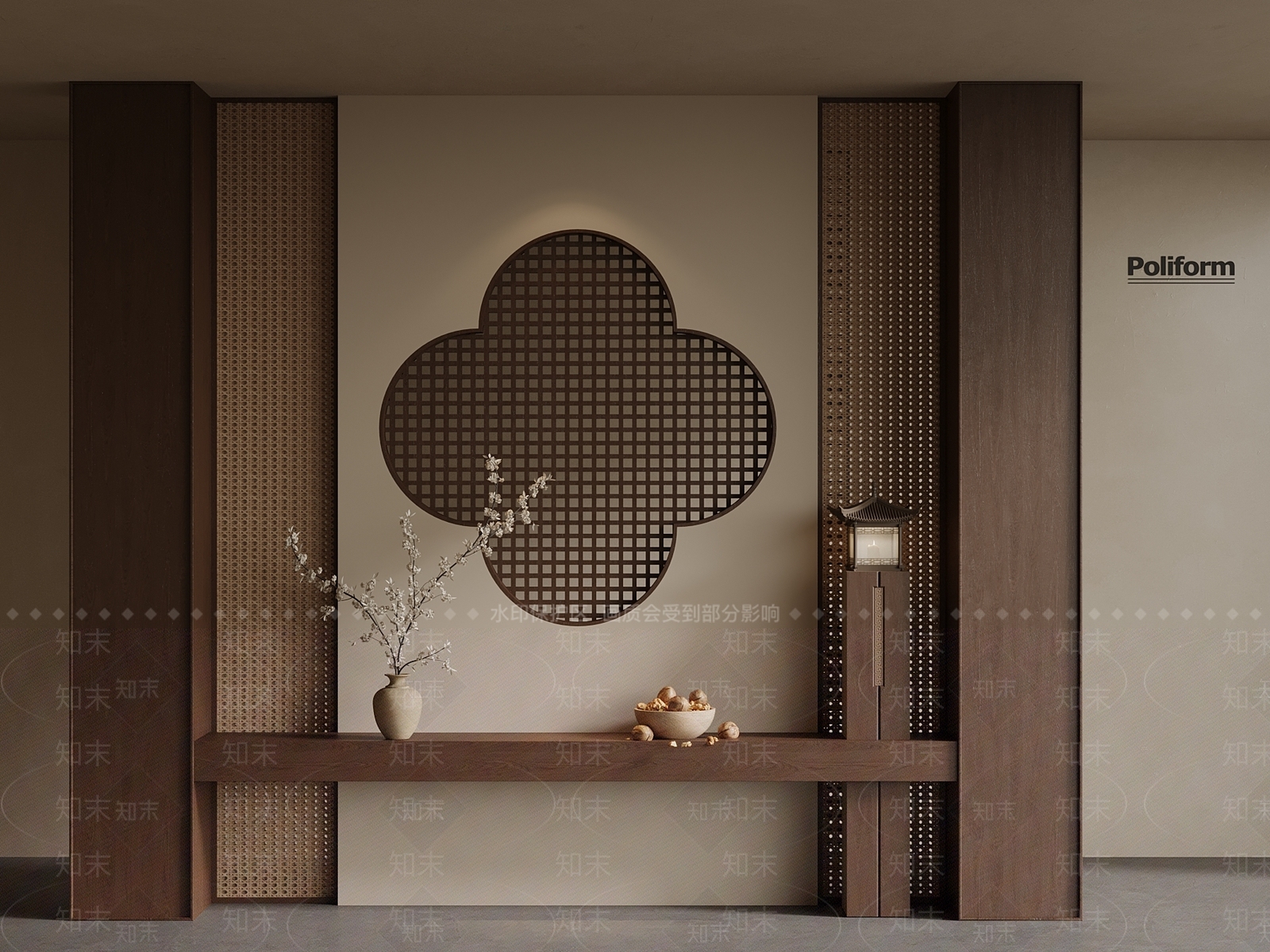 新中式隔断3D模型下载【ID:1201741638】