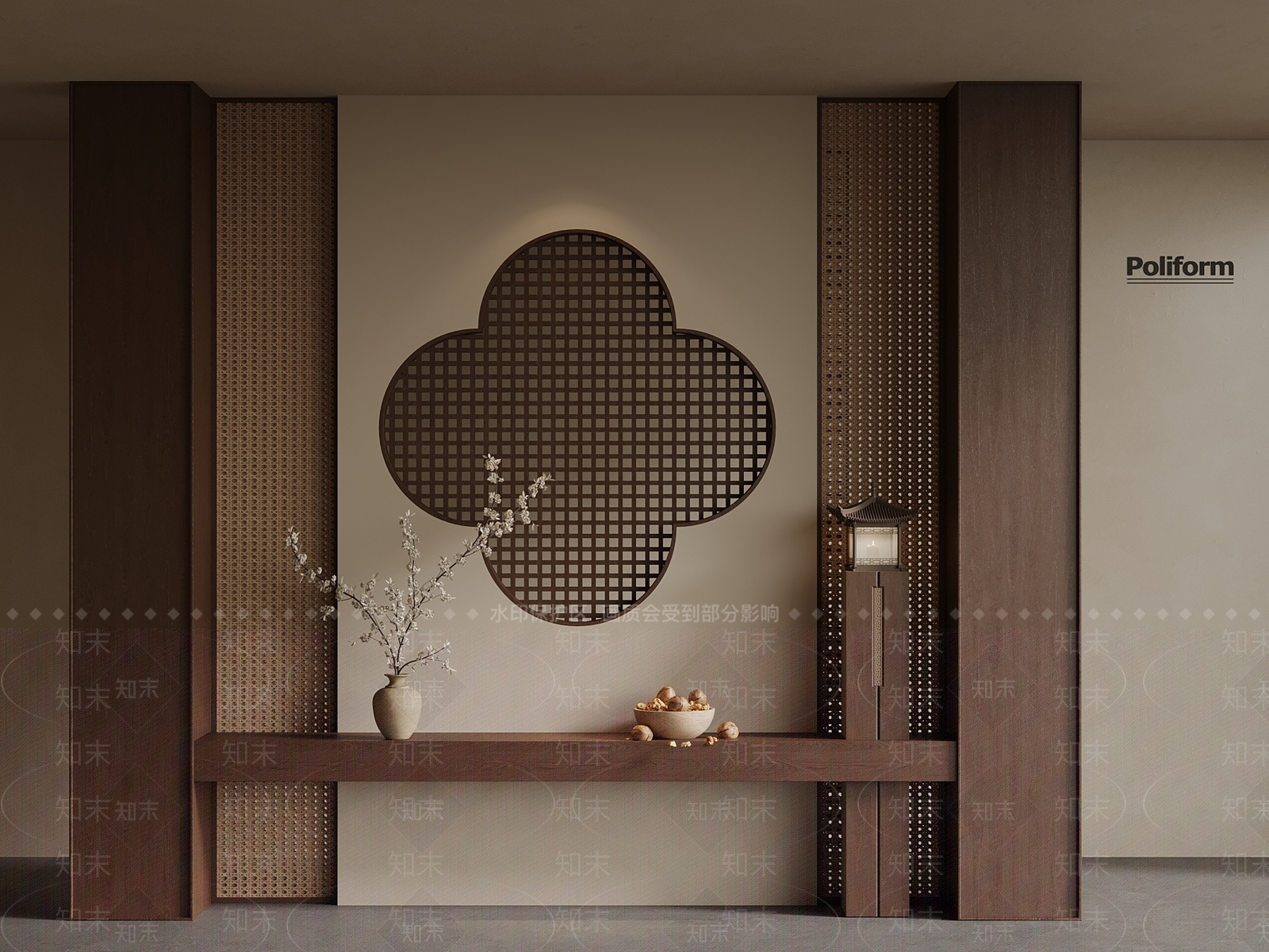 新中式隔断SU模型下载【ID:1201741741】