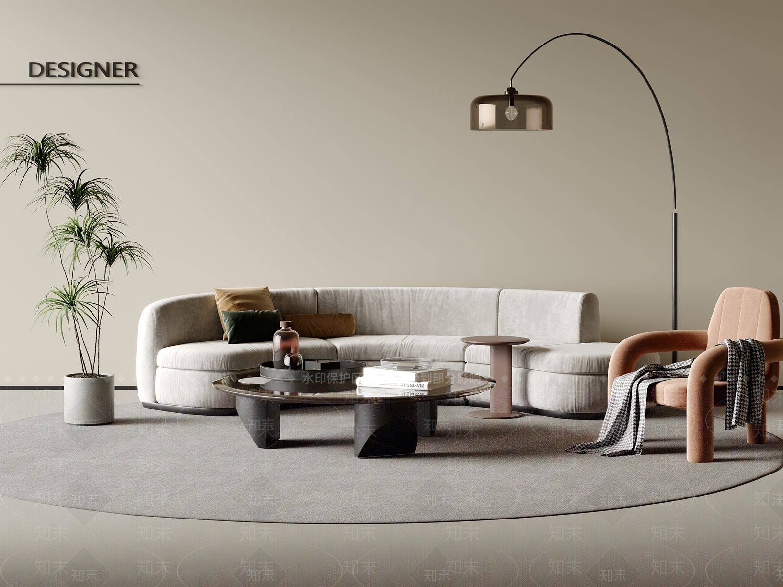 现代沙发组合3D模型下载【ID:1201742959】