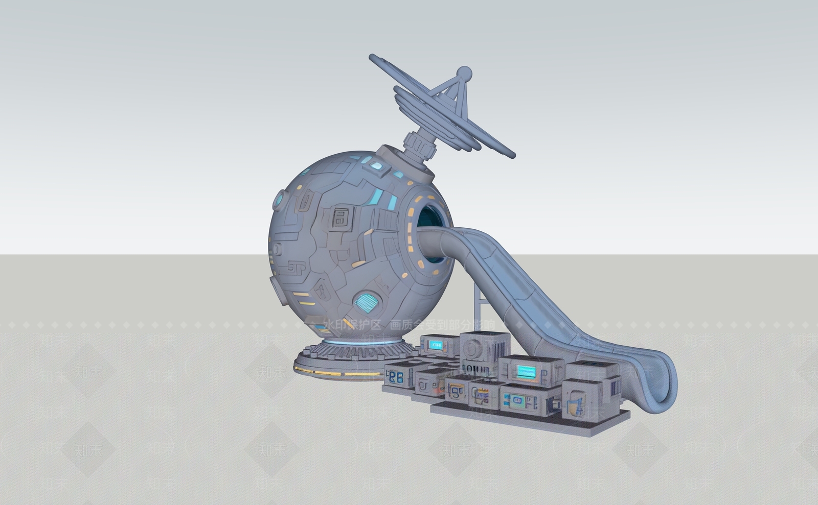 现代儿童游乐空间SU模型下载【ID:1201744162】