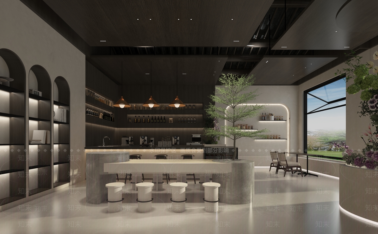 侘寂意式咖啡厅3D模型下载【ID:1201943936】