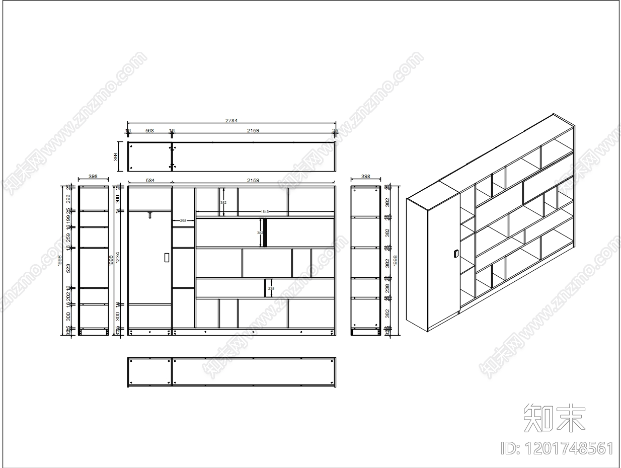 现代柜子施工图下载【ID:1201748561】