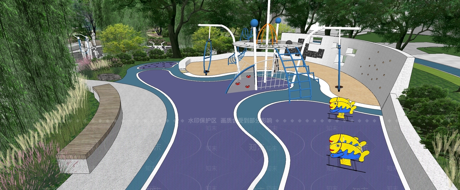 现代小区景观SU模型下载【ID:1201749328】