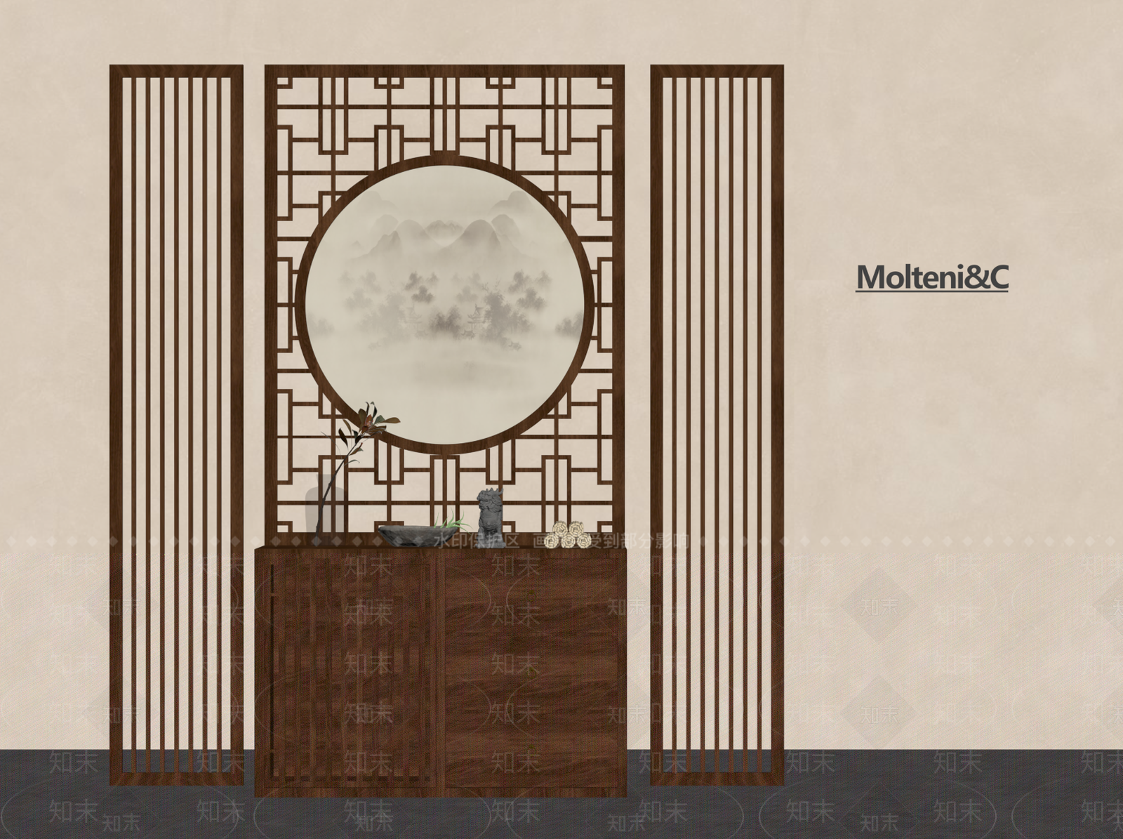 新中式屏风SU模型下载【ID:1201753698】