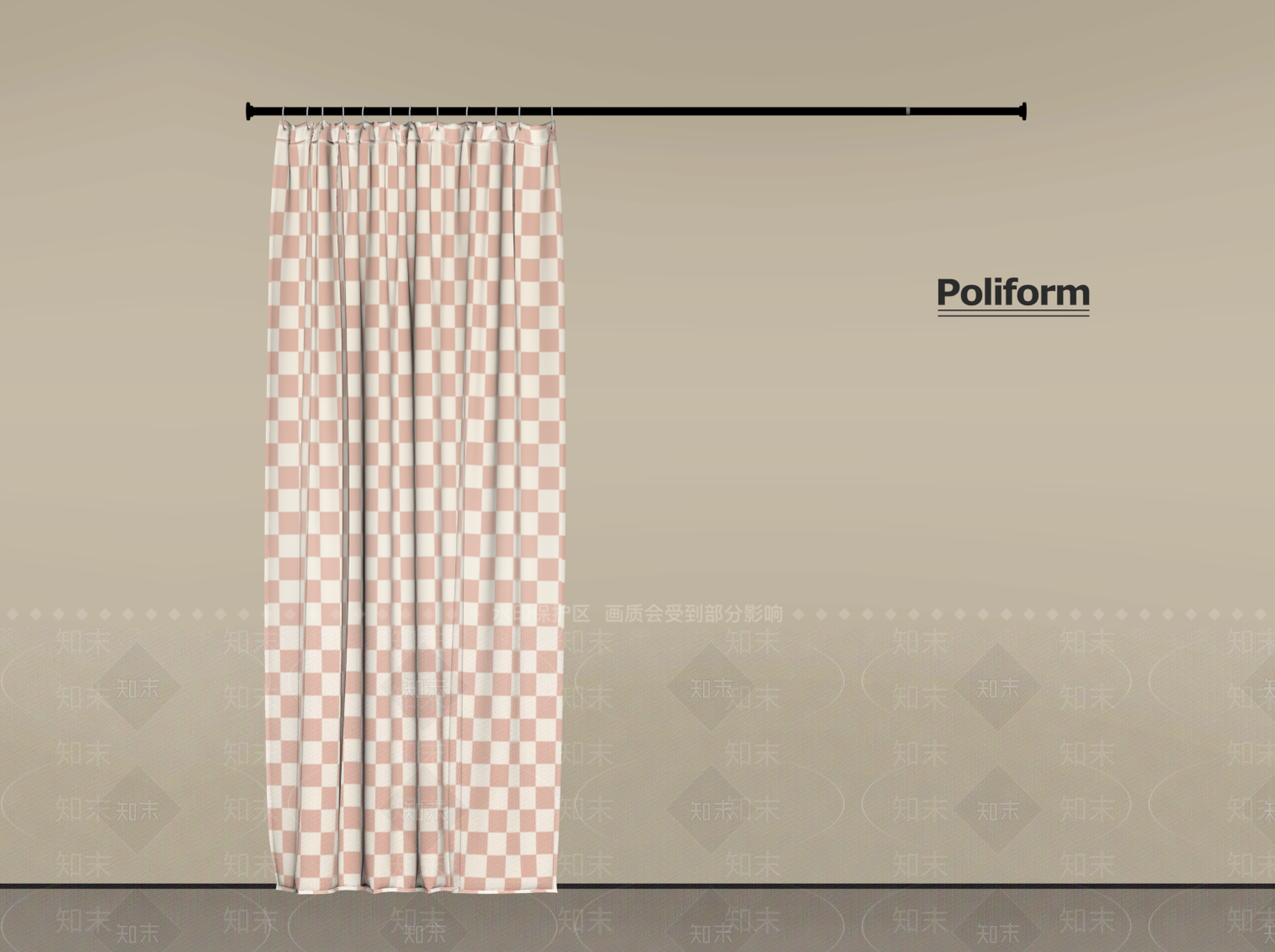 现代窗帘SU模型下载【ID:1201753742】