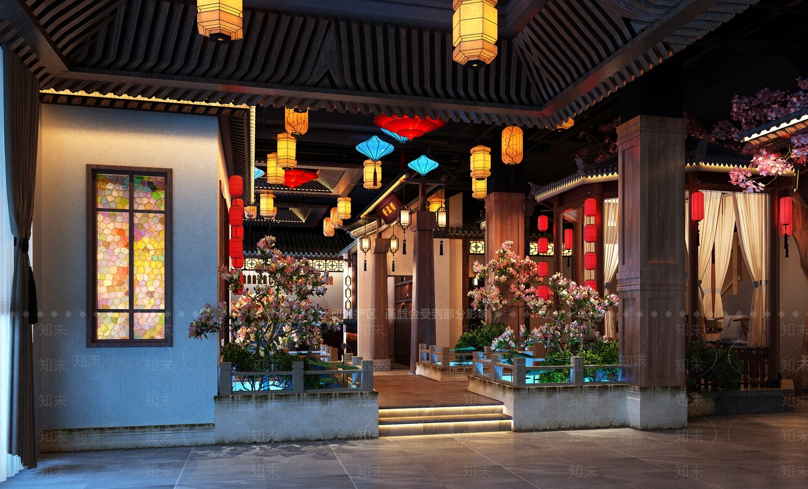 中式中餐厅3D模型下载【ID:1201755724】