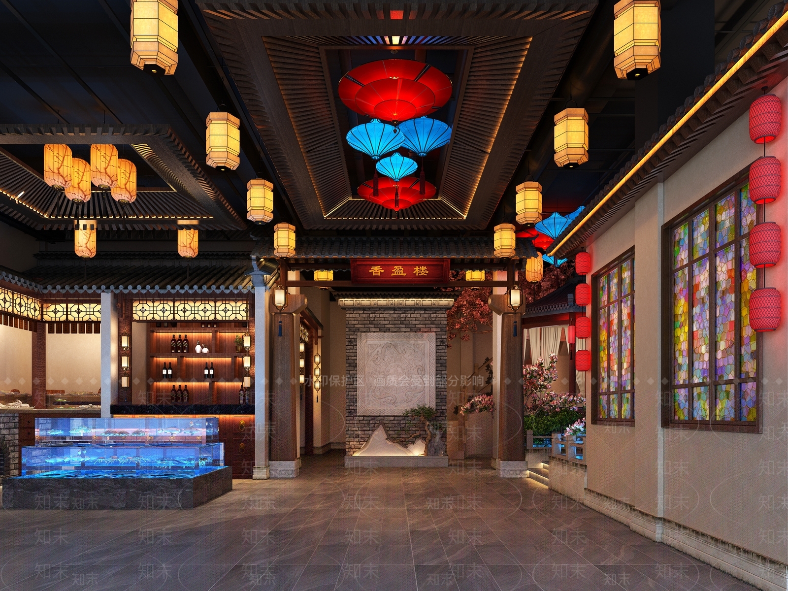 中式中餐厅3D模型下载【ID:1201756010】