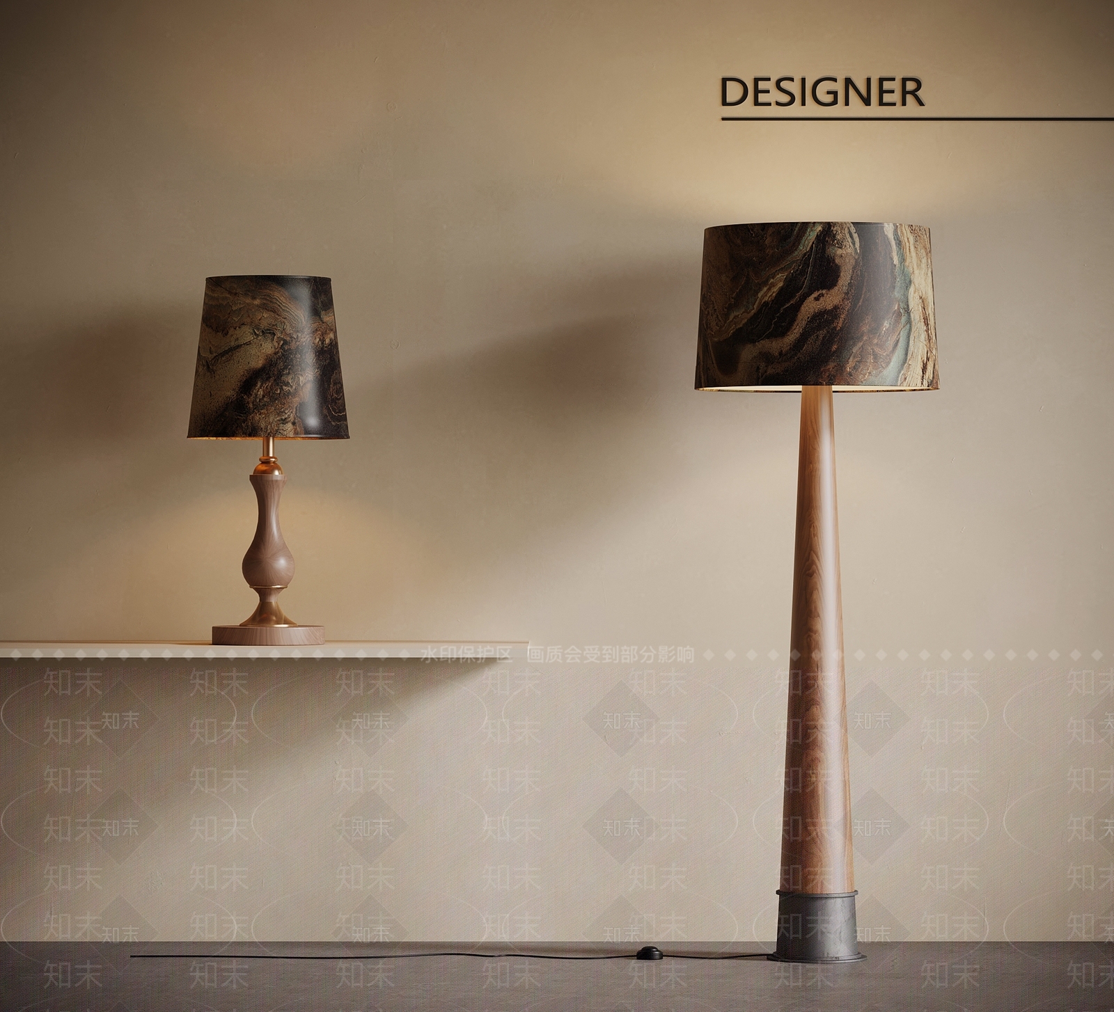 中古落地灯3D模型下载【ID:1201756243】