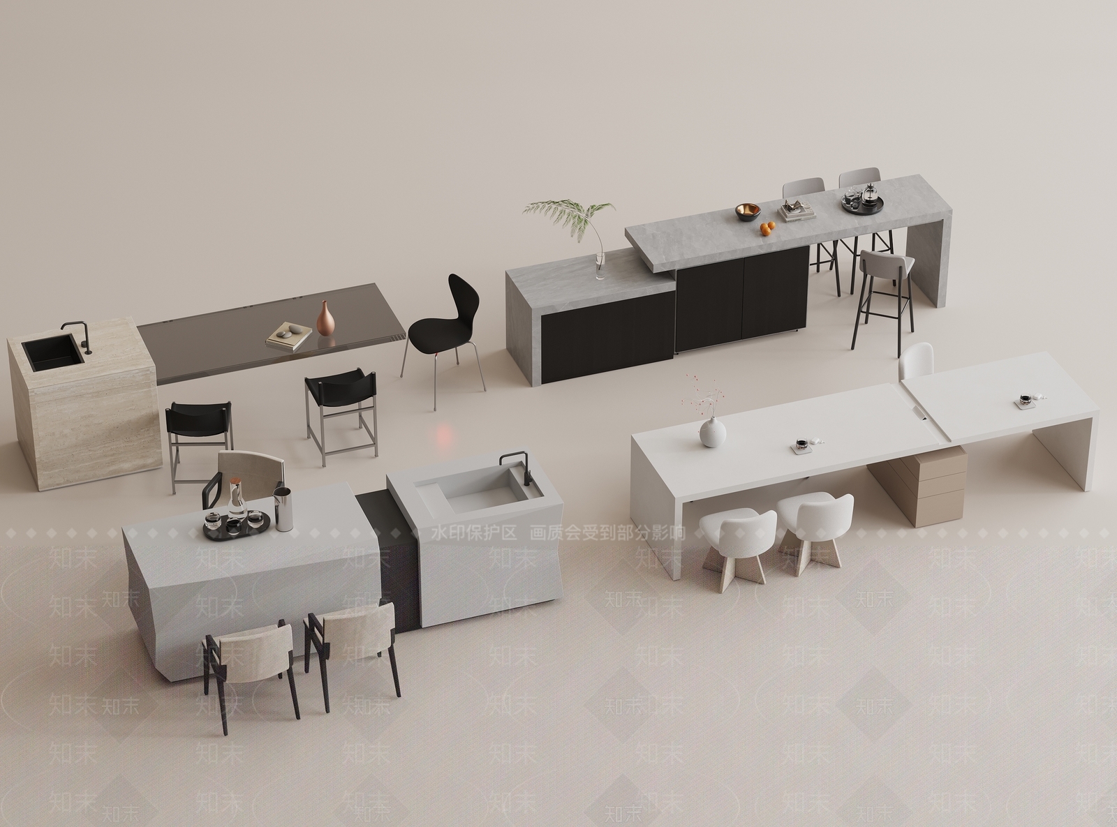 现代吧台3D模型下载【ID:1201757029】