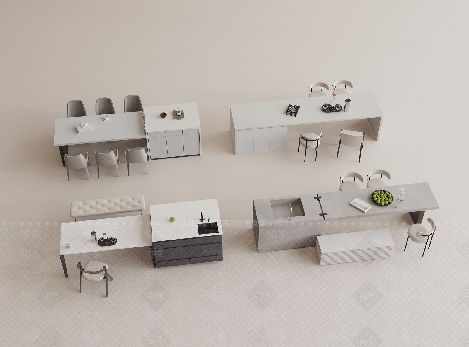 现代吧台3D模型下载【ID:1201757107】