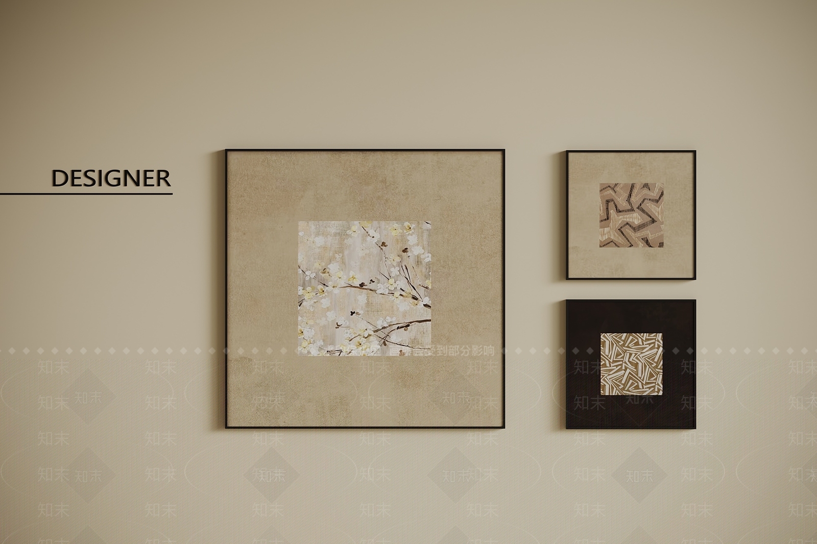 现代中古挂画SU模型下载【ID:1201758065】