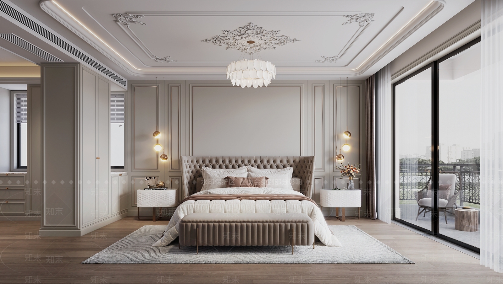 法式家居卧室3D模型下载【ID:1201758266】