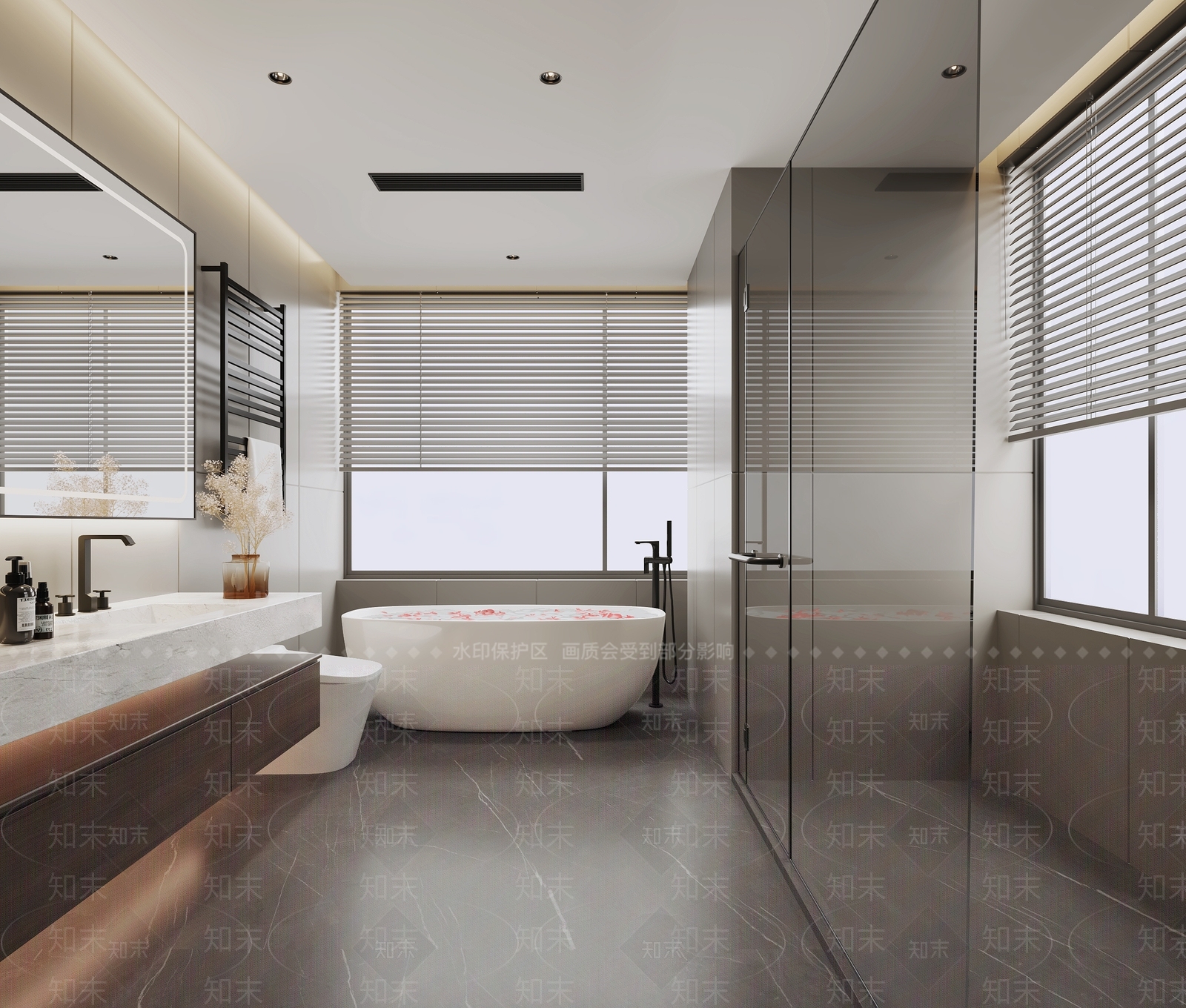 现代奶油卫生间3D模型下载【ID:1201758676】