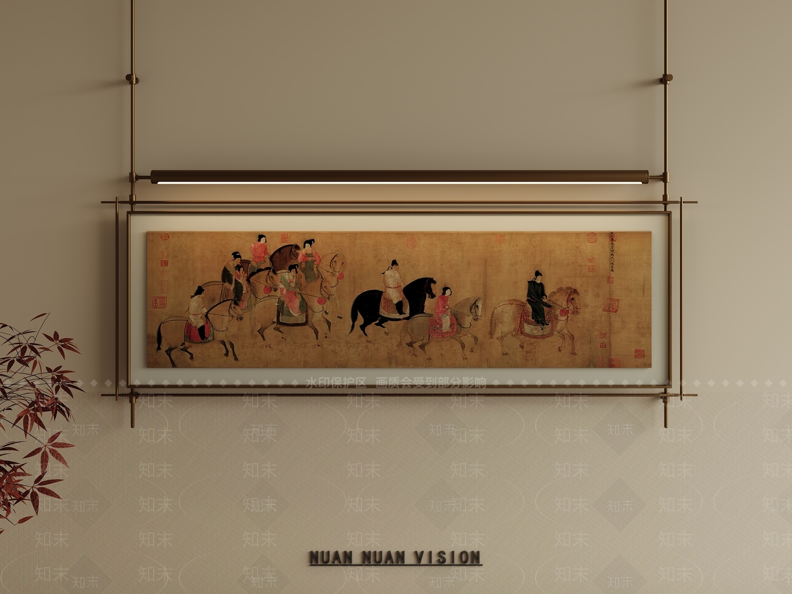 新中式中式挂画3D模型下载【ID:1201759389】