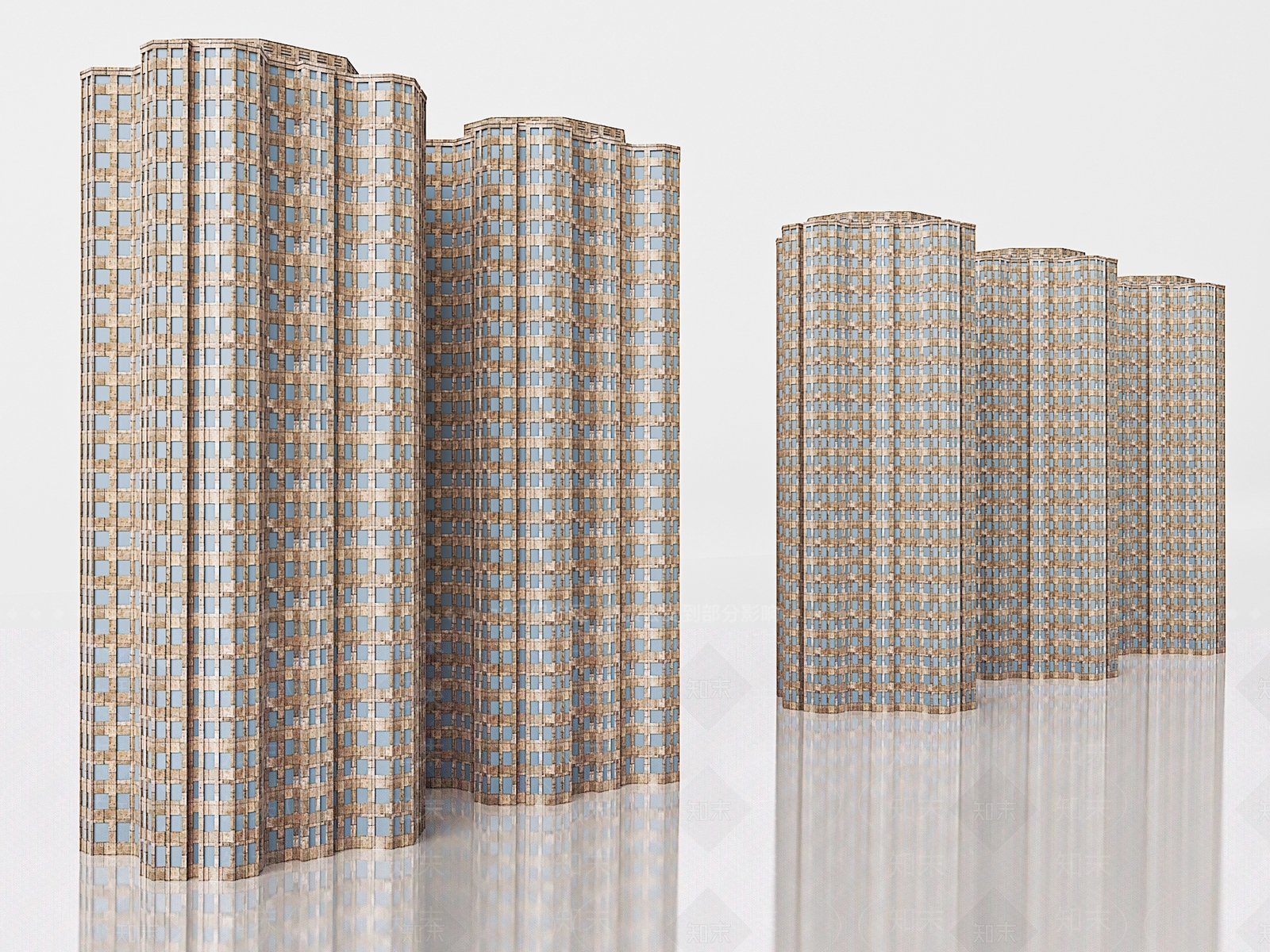 现代超高层住宅楼3D模型下载【ID:1201761655】