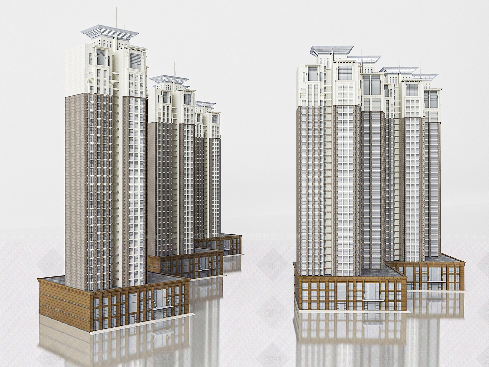 现代超高层住宅楼3D模型下载【ID:1201761697】