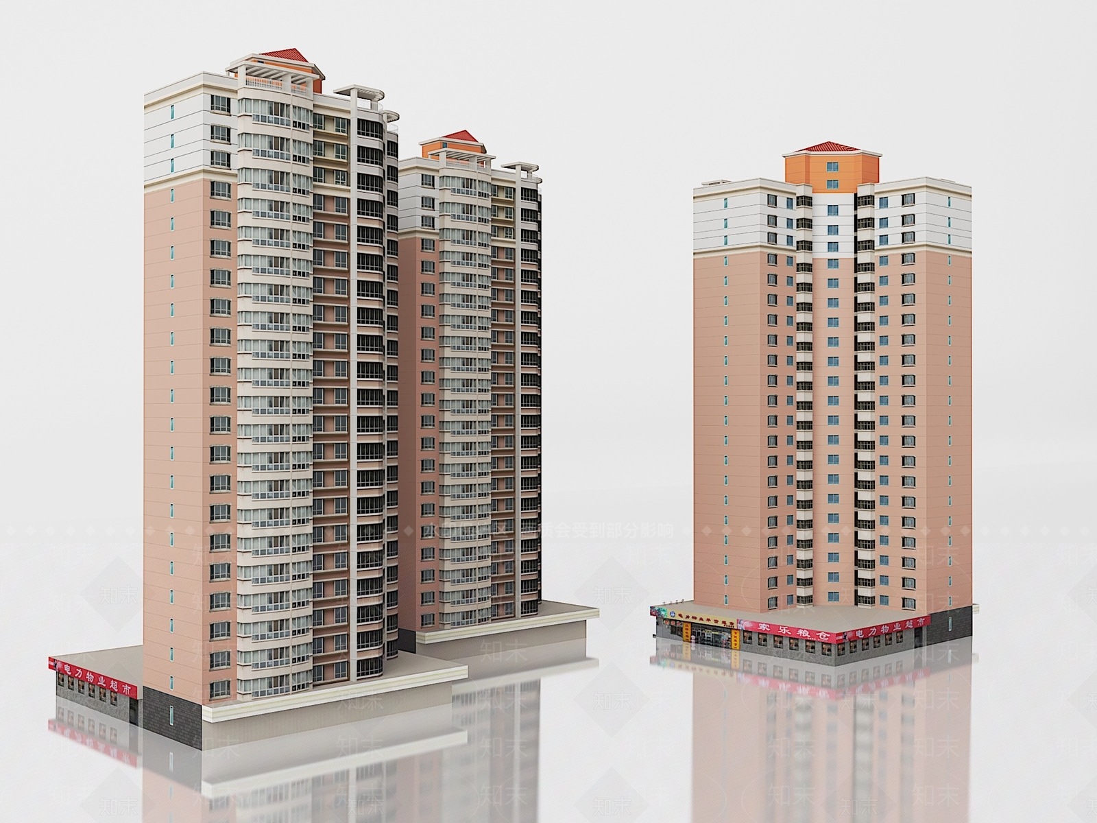 现代超高层住宅楼3D模型下载【ID:1201761790】