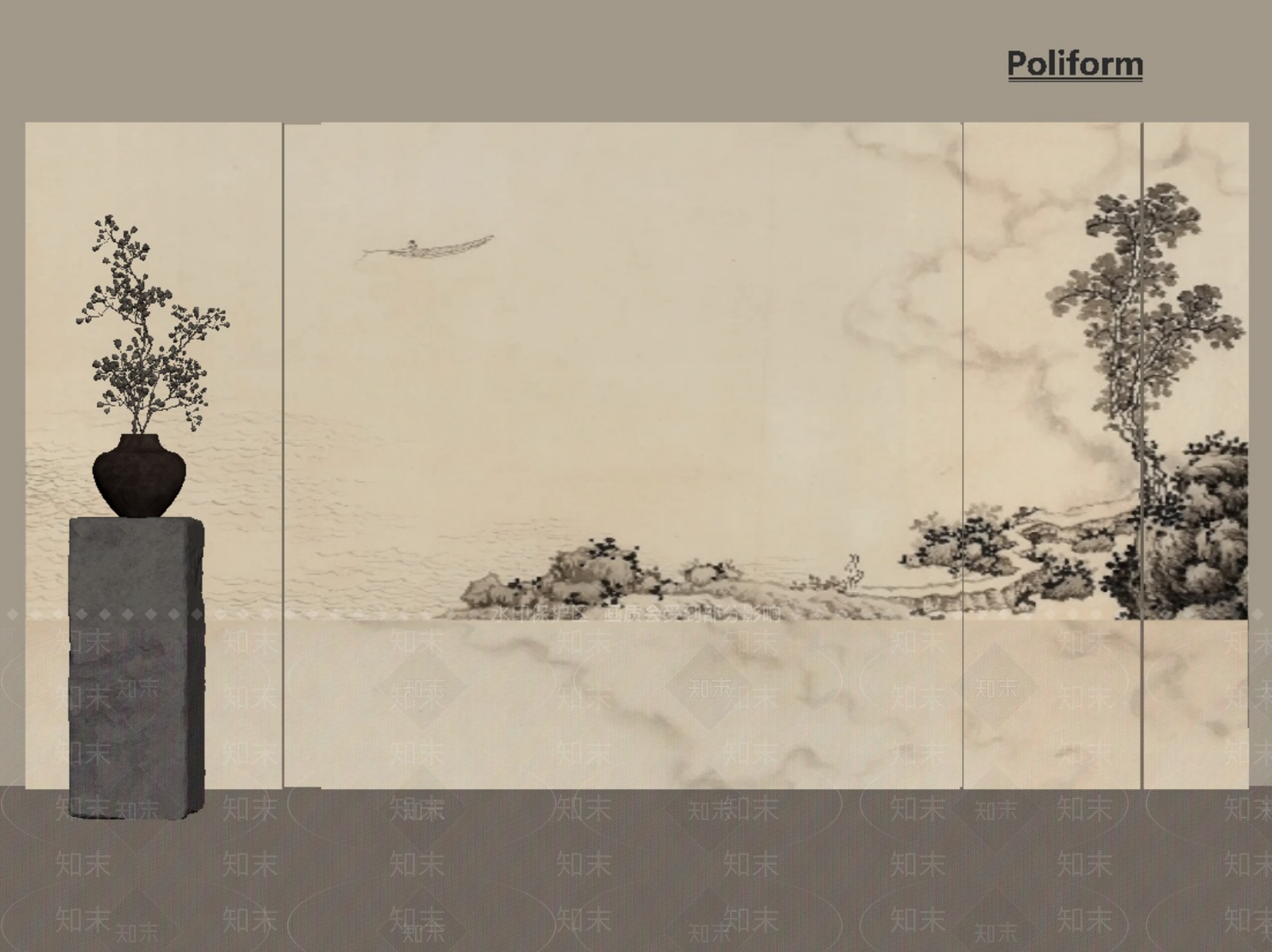 新中式中式背景墙SU模型下载【ID:1201763111】