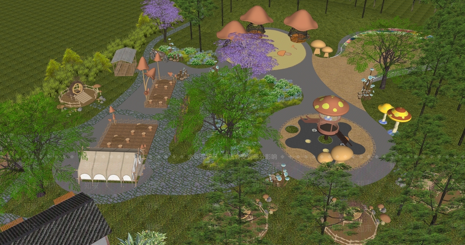现代景观公园SU模型下载【ID:1201773054】