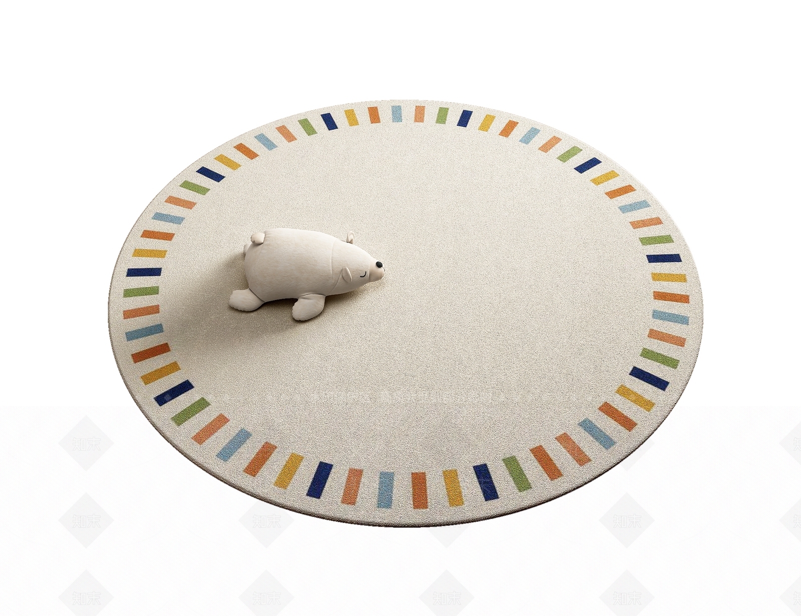 法式极简儿童地毯3D模型下载【ID:1201773307】