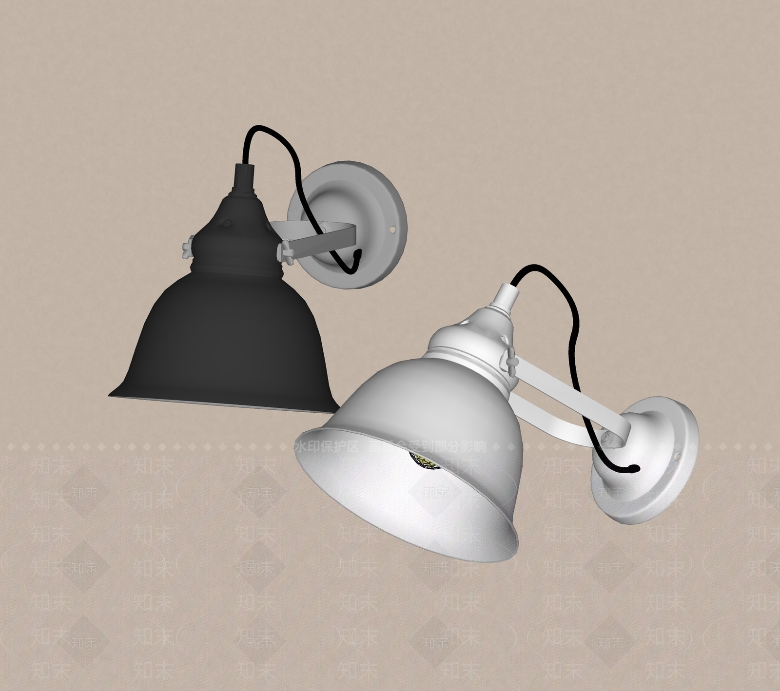 现代工业壁灯SU模型下载【ID:1201774246】