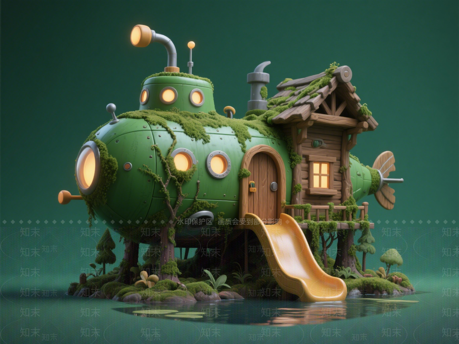 儿童滑梯SU模型下载【ID:1201775250】