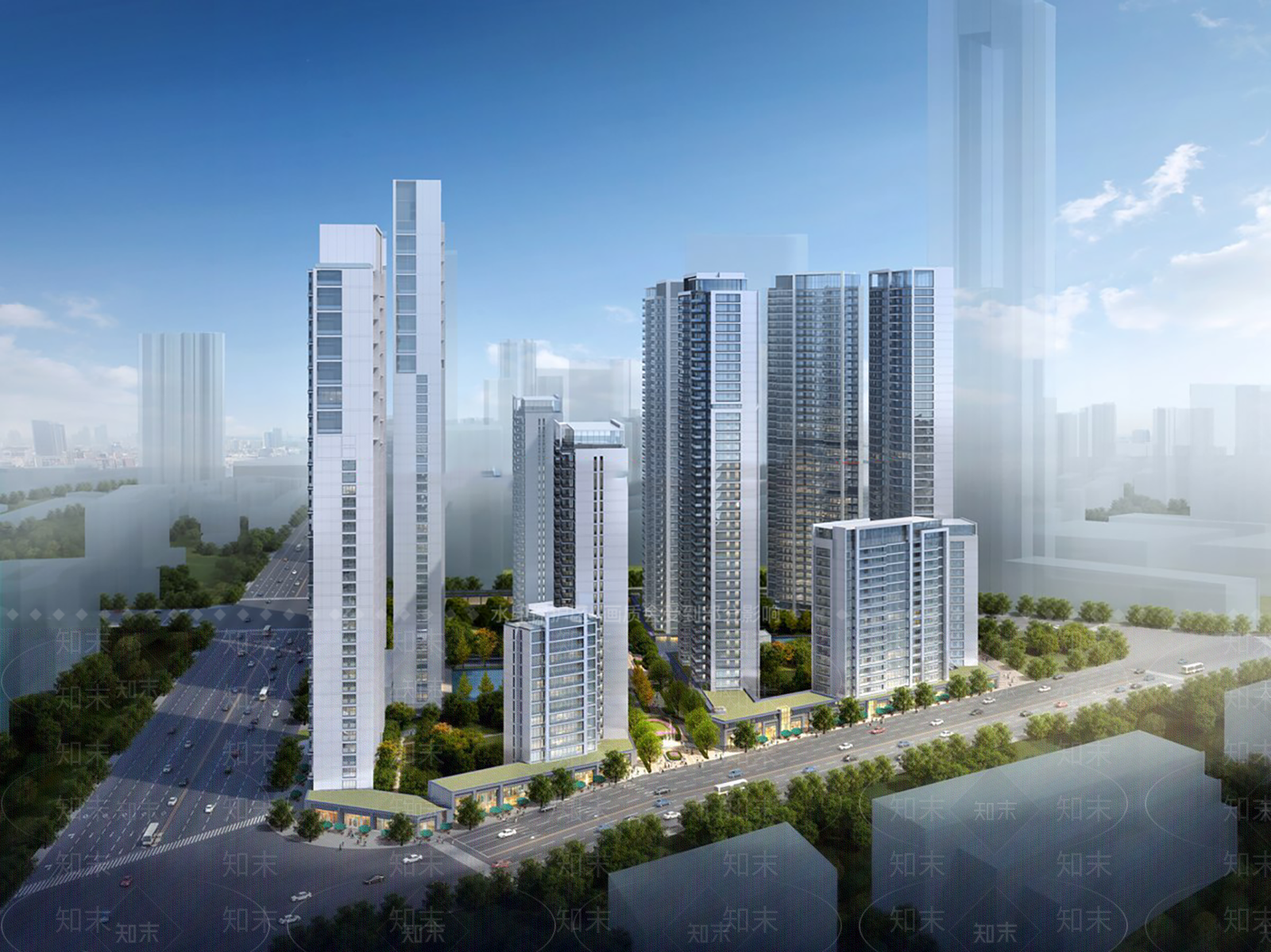 现代小区建筑SU模型下载【ID:1201775329】
