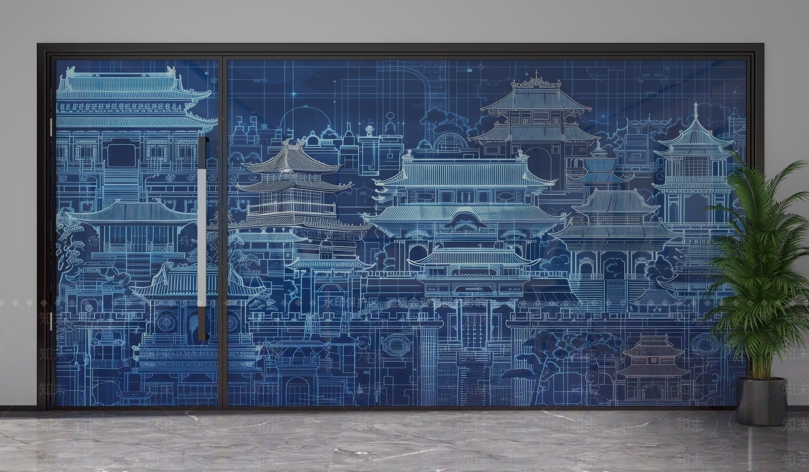 现代隔断3D模型下载【ID:1201776772】