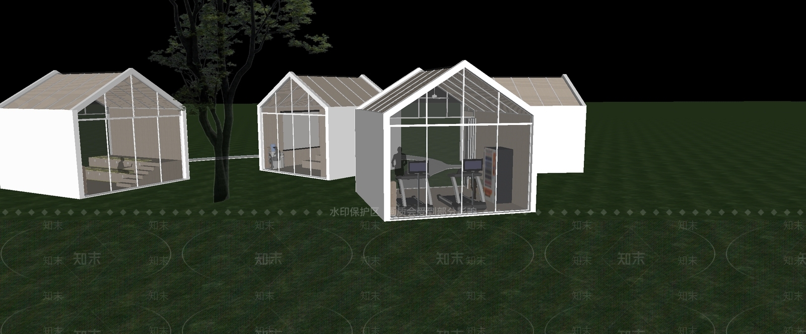 现代小区景观SU模型下载【ID:1201777379】