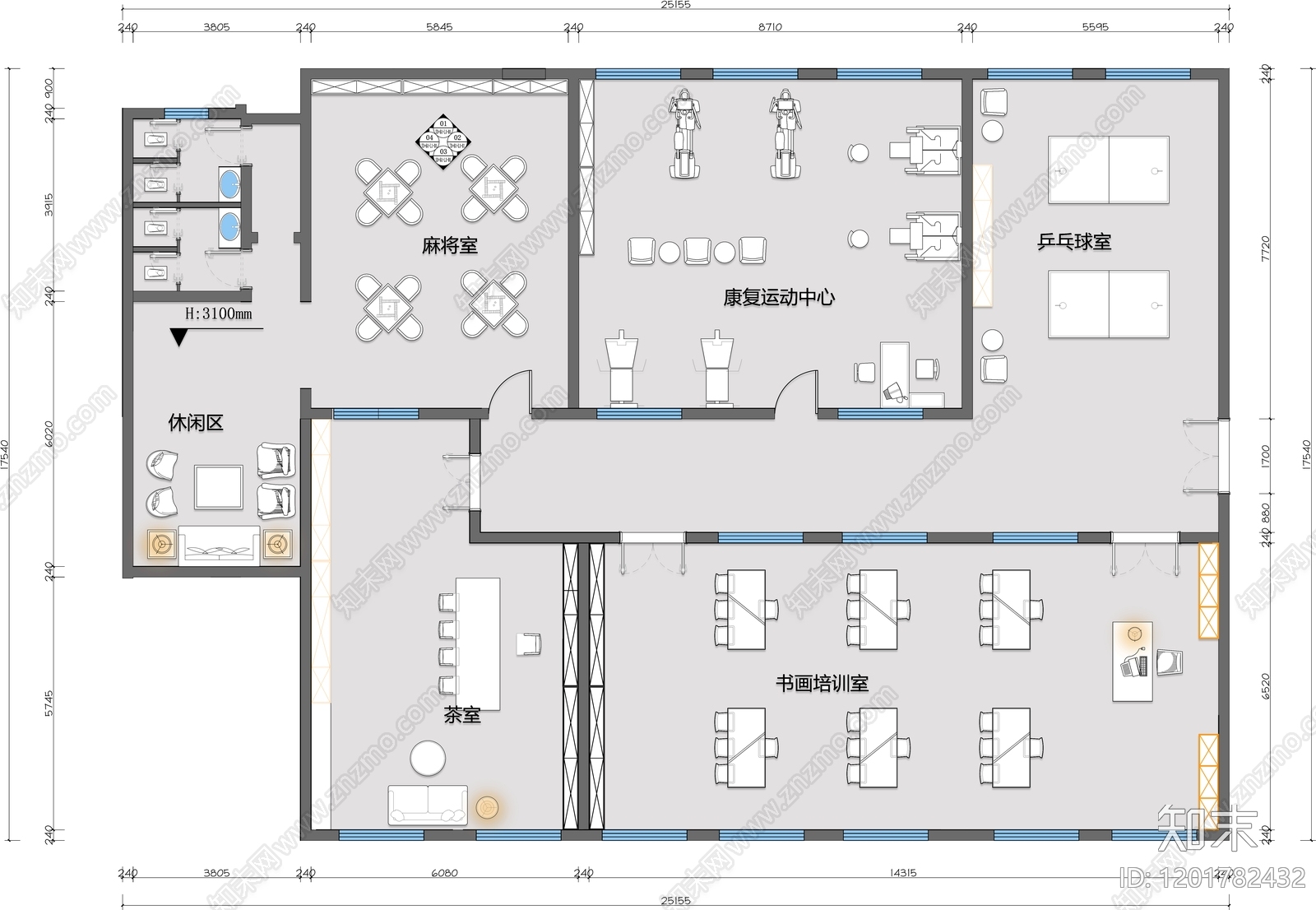 现代养老院施工图下载【ID:1201782432】