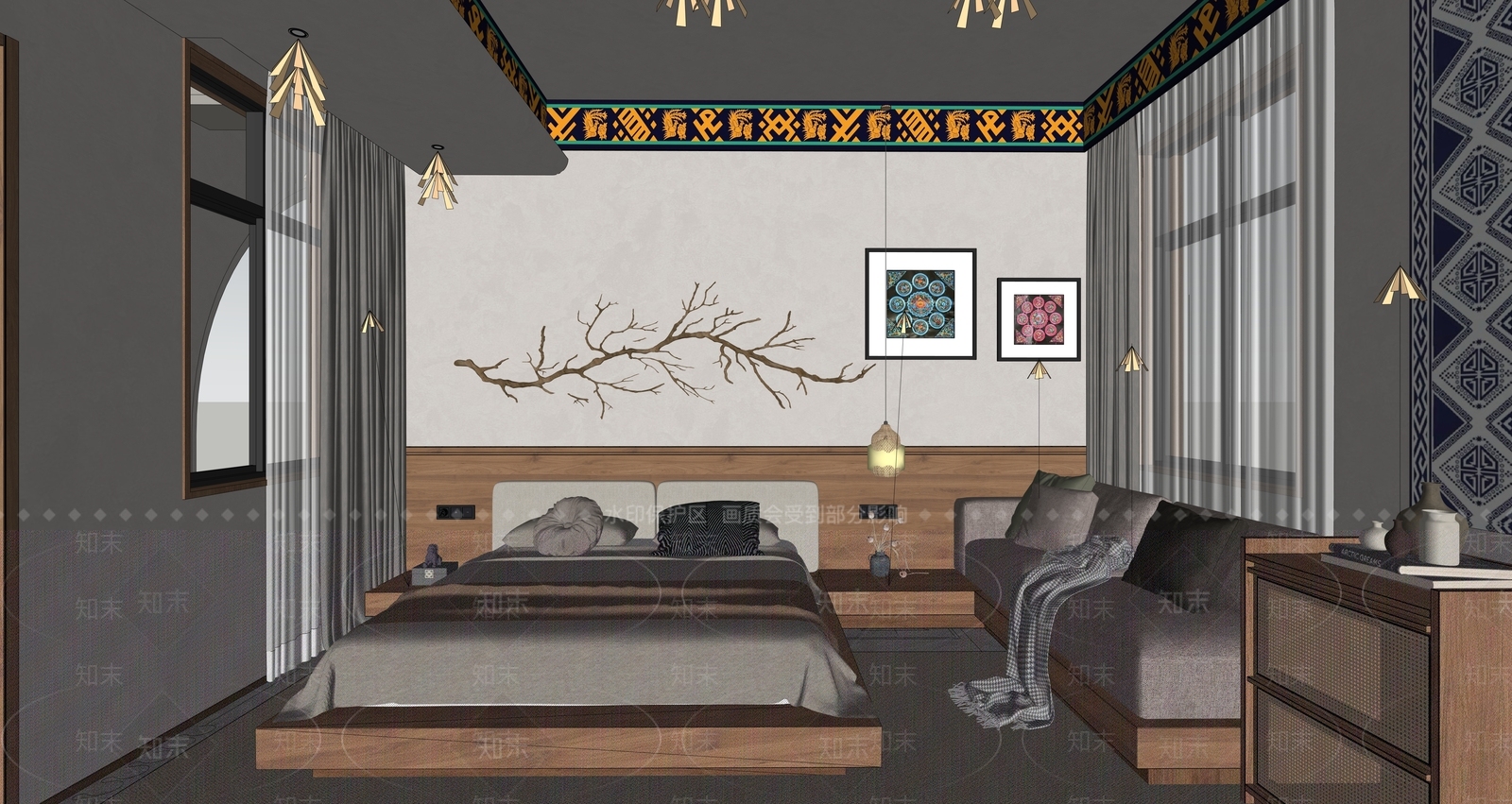 侘寂民宿客房SU模型下载【ID:1201784545】