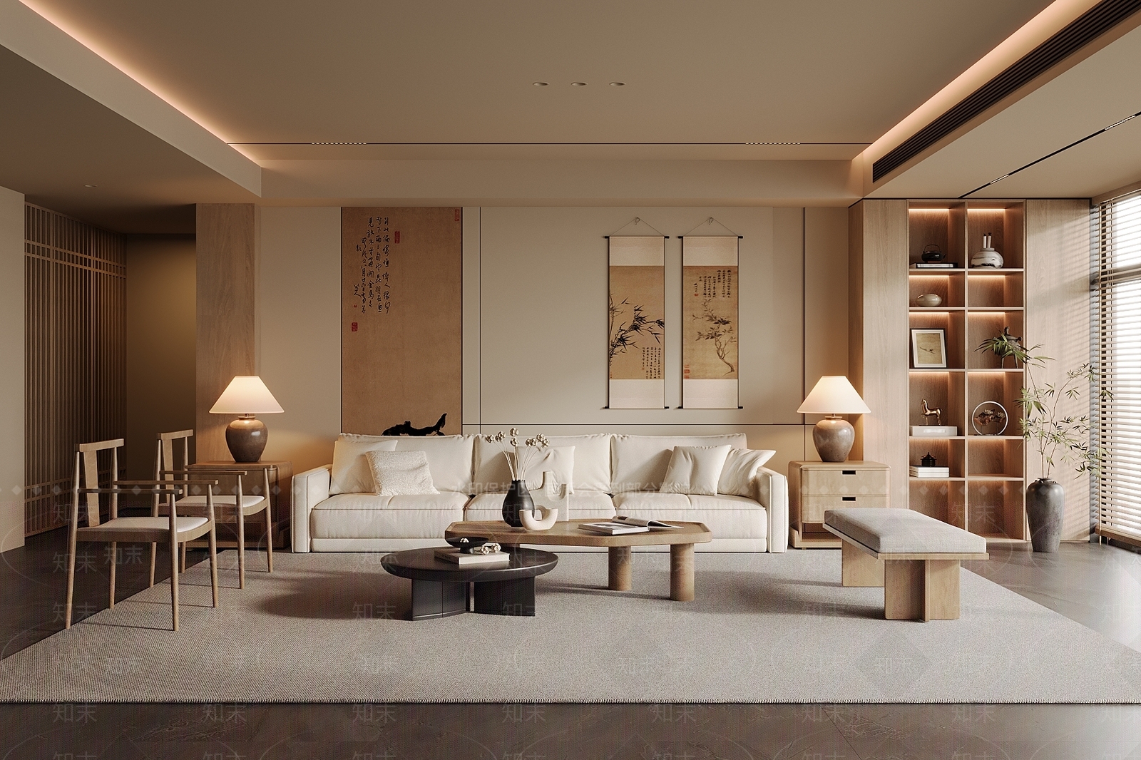 原木收纳展示柜书柜3D模型下载【ID:1227253027】